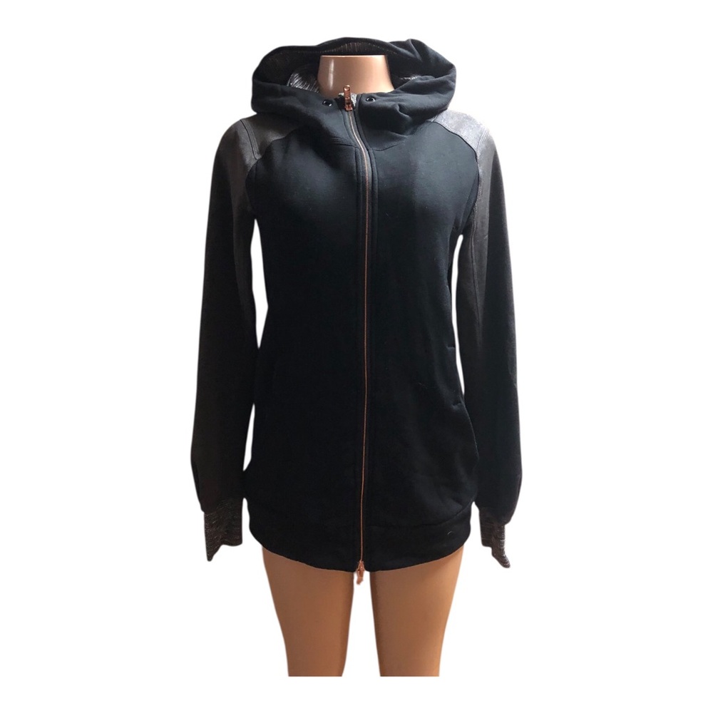 Lululemon Stretch-It Out Hoodie Black / Heathered Deep Coal Size 8